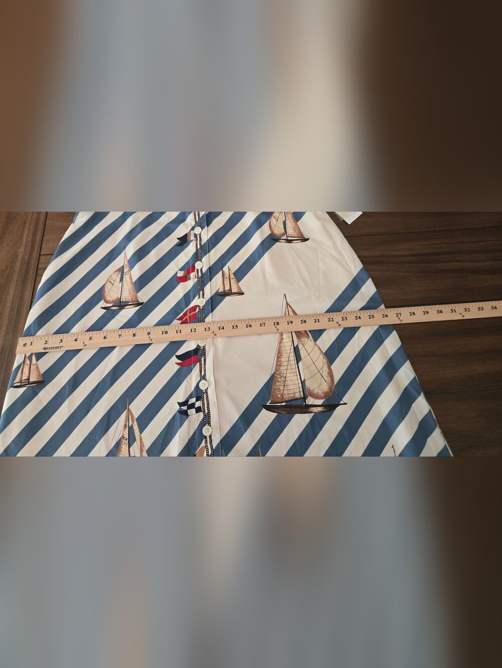 Lauren Ralph Lauren Sailboat Stripe Midi Skirt Nautical Sailboats - Picture 15 of 16